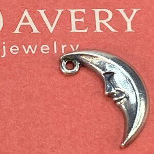 JR9812 James Avery "Man In The Moon" Charm Sterling Silver Retired Crescent Moon